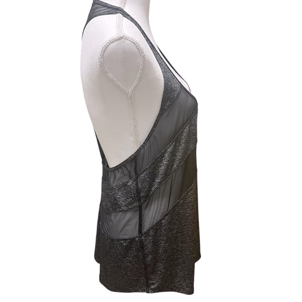 Lululemon If You're Lucky Tank Heathered Black Size Small Mesh Inserts *Pls Read - Picture 2 of 12